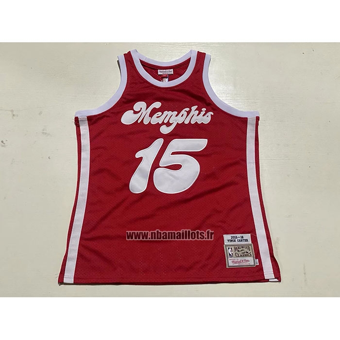 Maillot Memphis Grizzlies Vince Carter NO 15 Mitchell & Ness 2015-16 Rouge